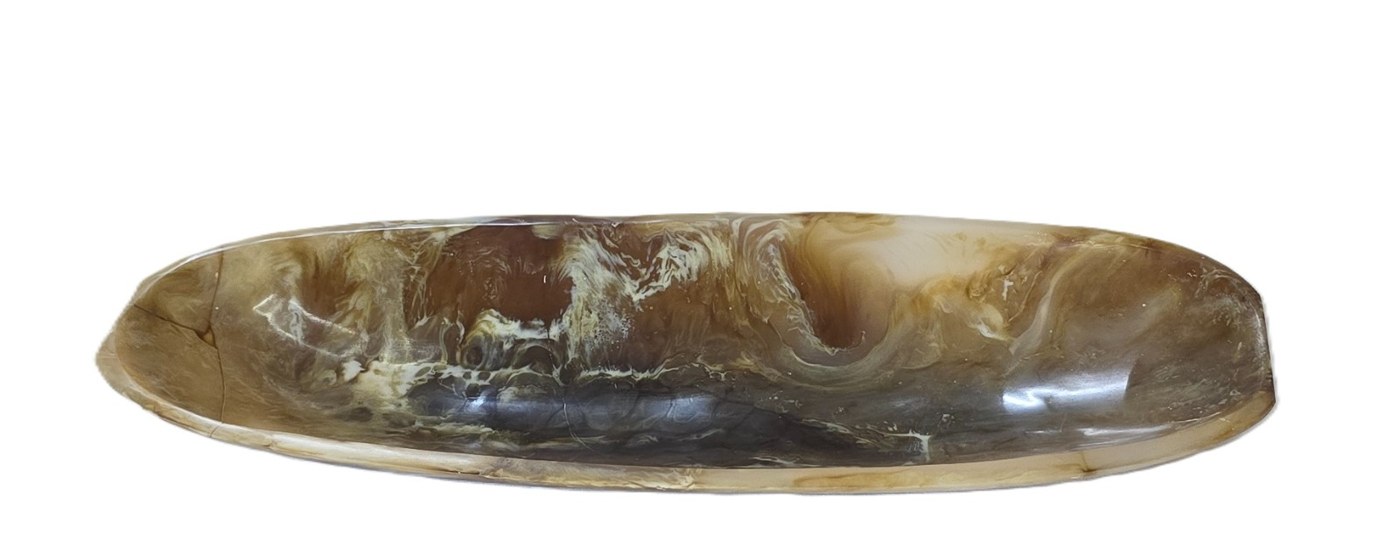 Long marbled brown resin serving board